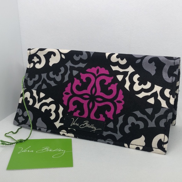 🩷🤍🖤 Vera Bradley Checkbook Cover Canterberry Magenta 🖤🤍🩷 NWT - Picture 3 of 5